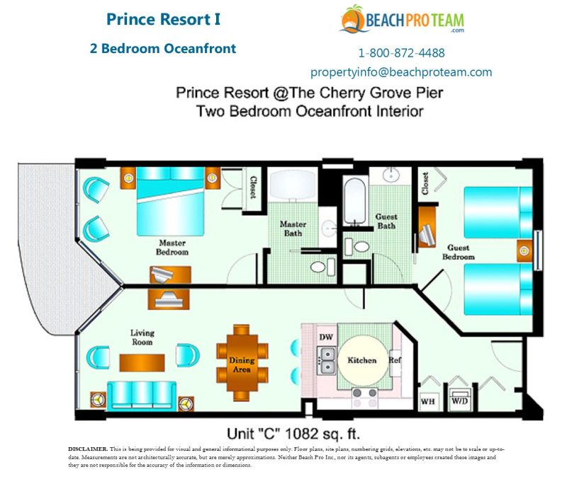 Prince Resort I Floor Plan C - 2 Bedroom Oceanfront